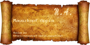 Mauszkopf Appia névjegykártya